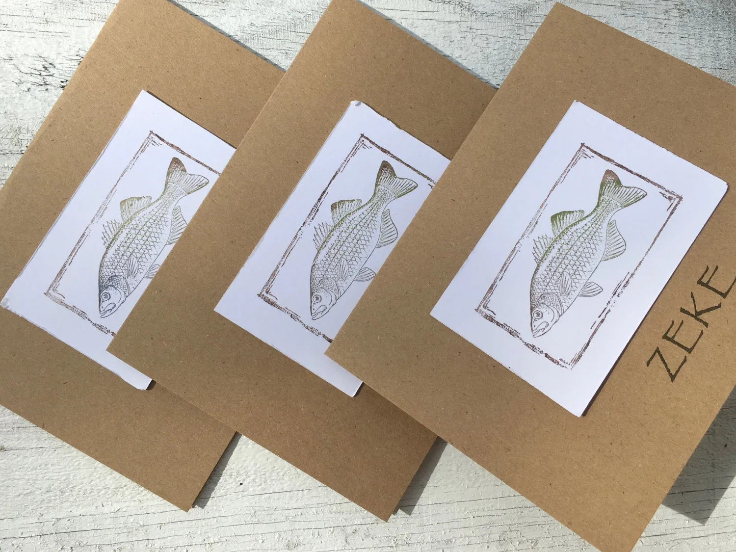 Folded "Gone Fishing" Card Fisherman Card