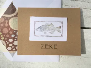 Folded "Gone Fishing" Card Fisherman Card