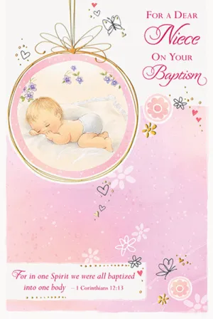 For a Dear Niece Baptism Greeting Card