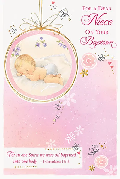 For a Dear Niece Baptism Greeting Card