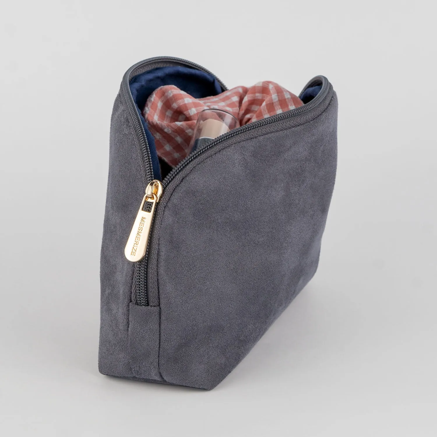 Frost Grey Suede Travel Pouch