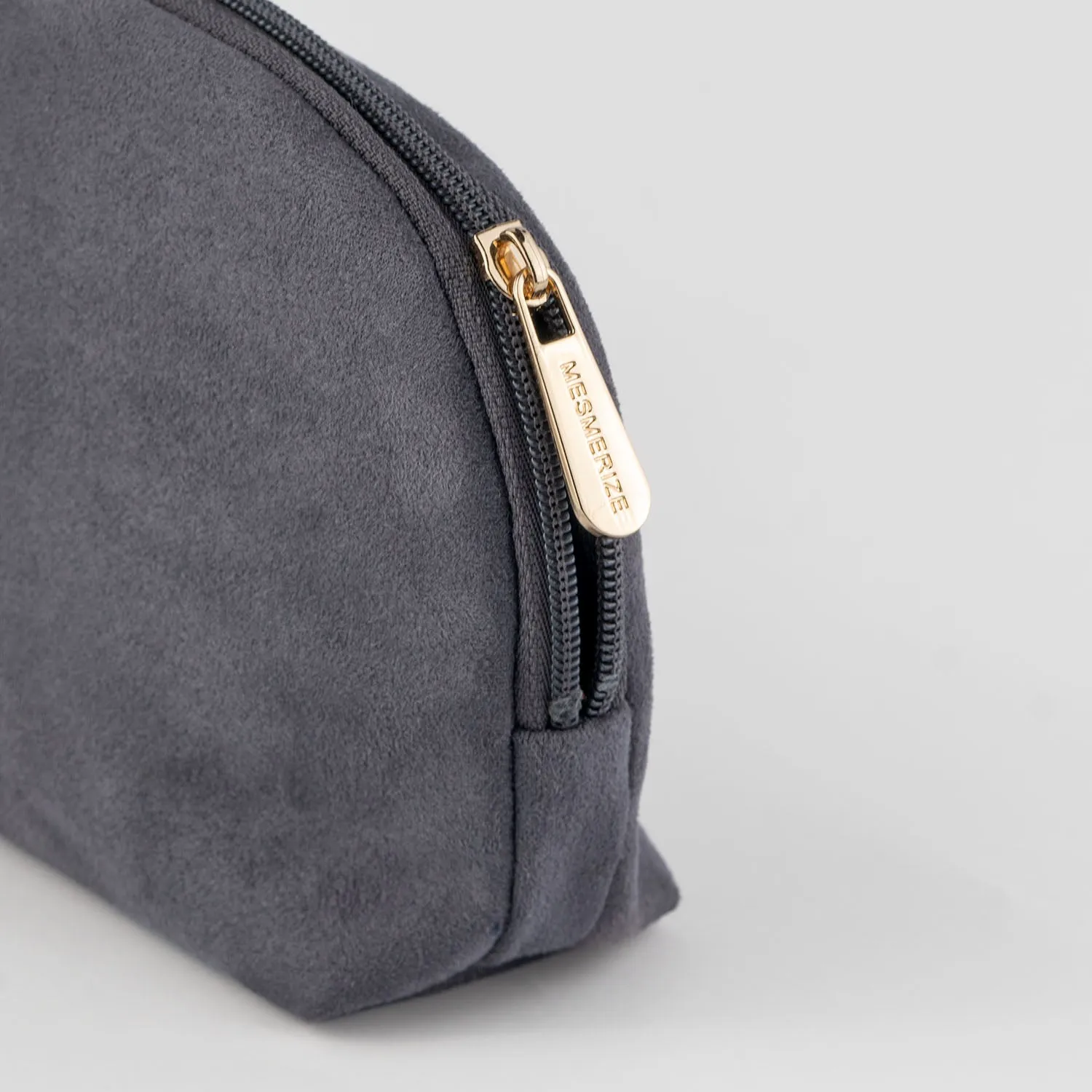 Frost Grey Suede Travel Pouch