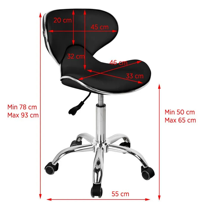 Gabbiano Cosmetic Stool Q-4599 Black
