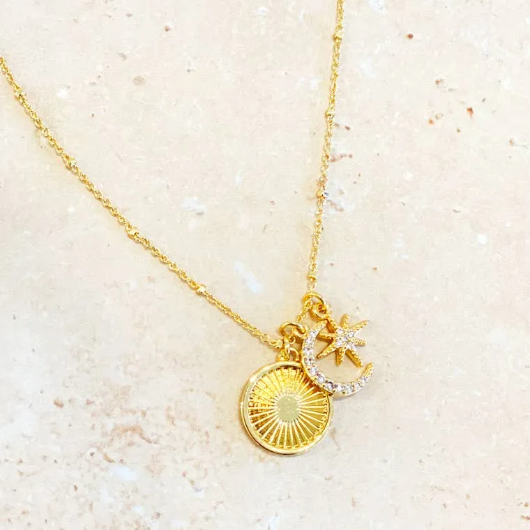 Gala 18K Gold Plated Charm Necklace