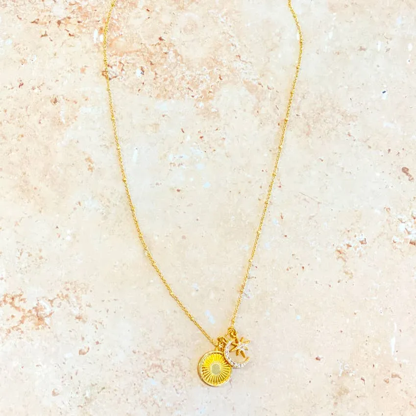 Gala 18K Gold Plated Charm Necklace