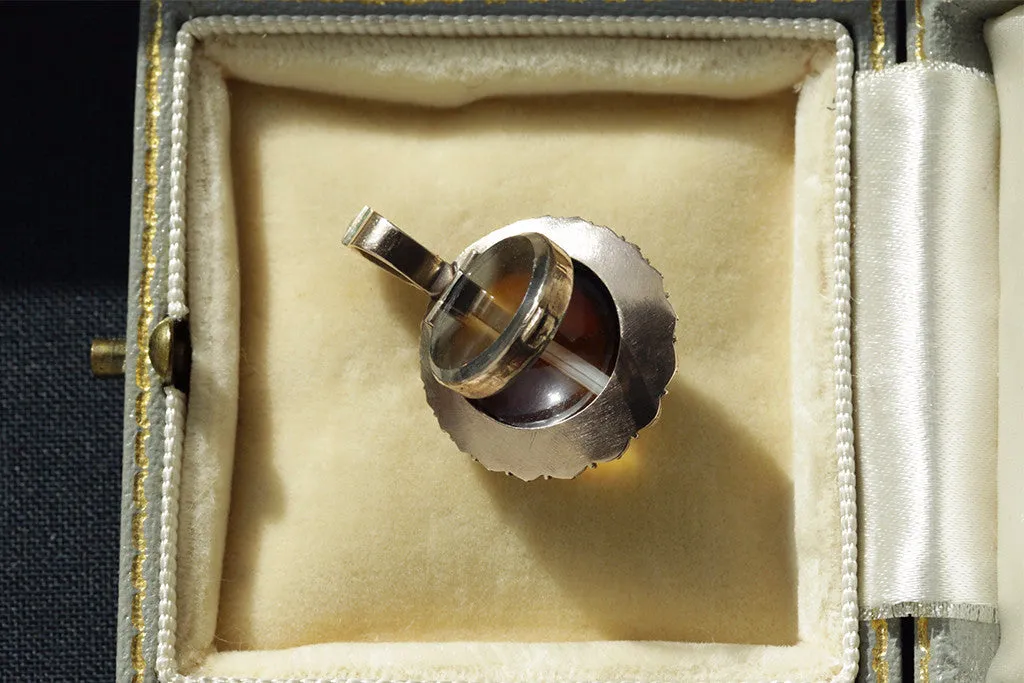Georgian Banded Agate and Pearl Locket