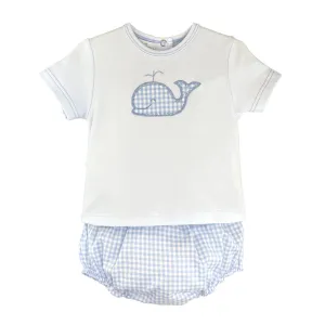 Gingham Whale Set
