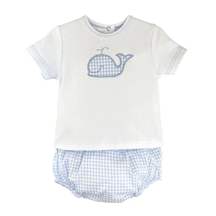 Gingham Whale Set
