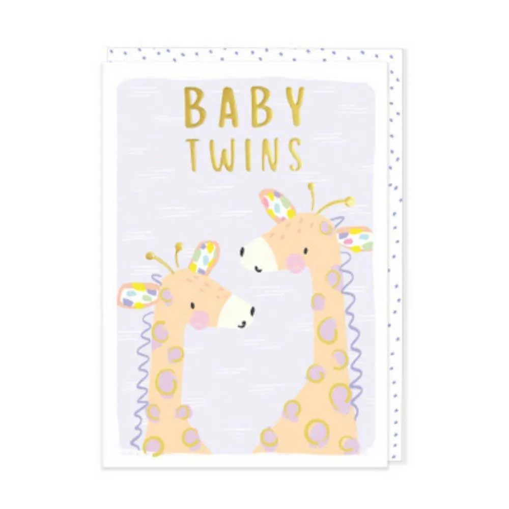 Giraffes Baby Twins Card