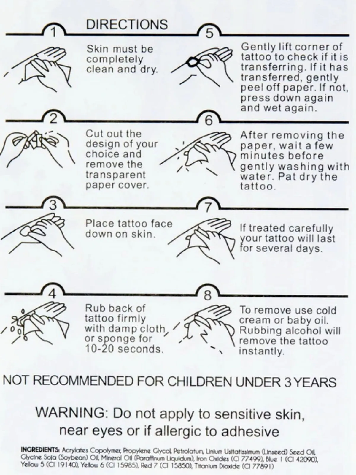 Girls Comic Character Temporary Tattoos