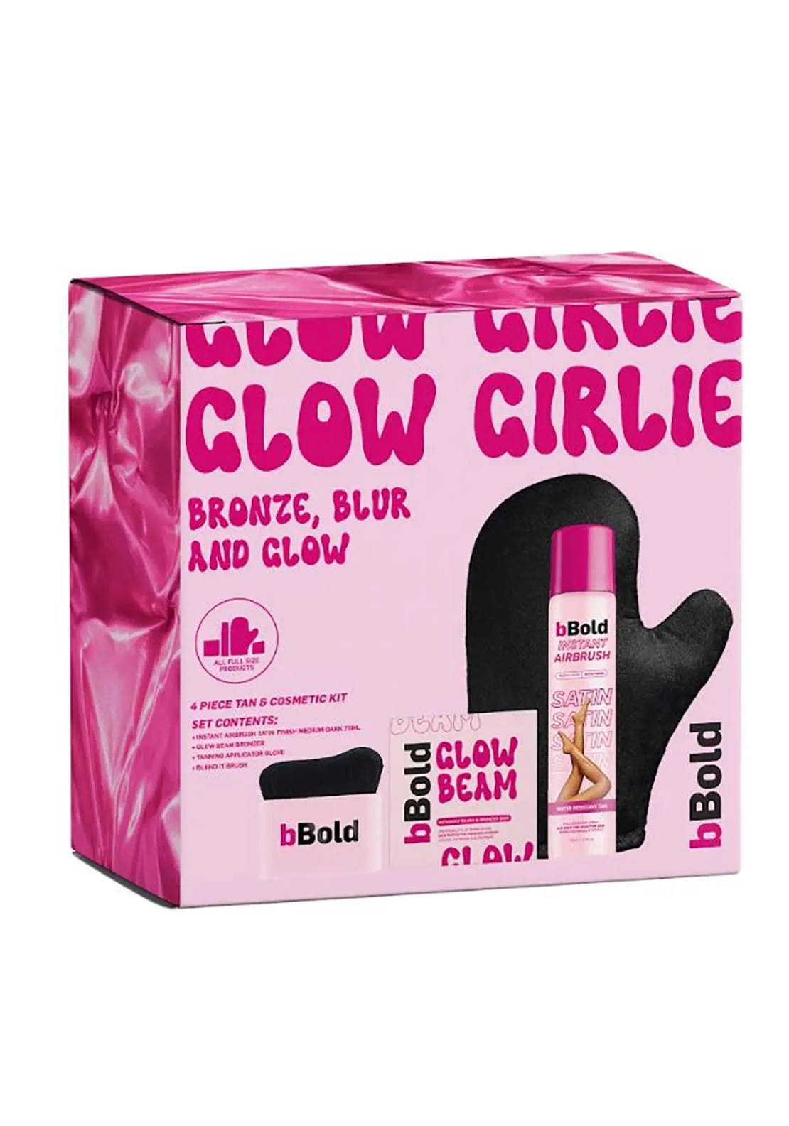 Glow Girlie Cosmetic And Tan 4 Piece Gift Set