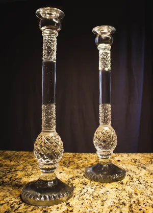 Go Home "Contessa" Crystal Glass Candleholders (Set of 2)