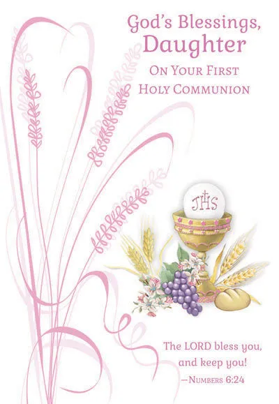 God's Blessing Daughter On Your First Holy Communion Greeting Card