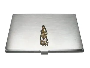 Gold Toned Medical Podiatrist Anatomical Foot Skeleton Business Card Holder