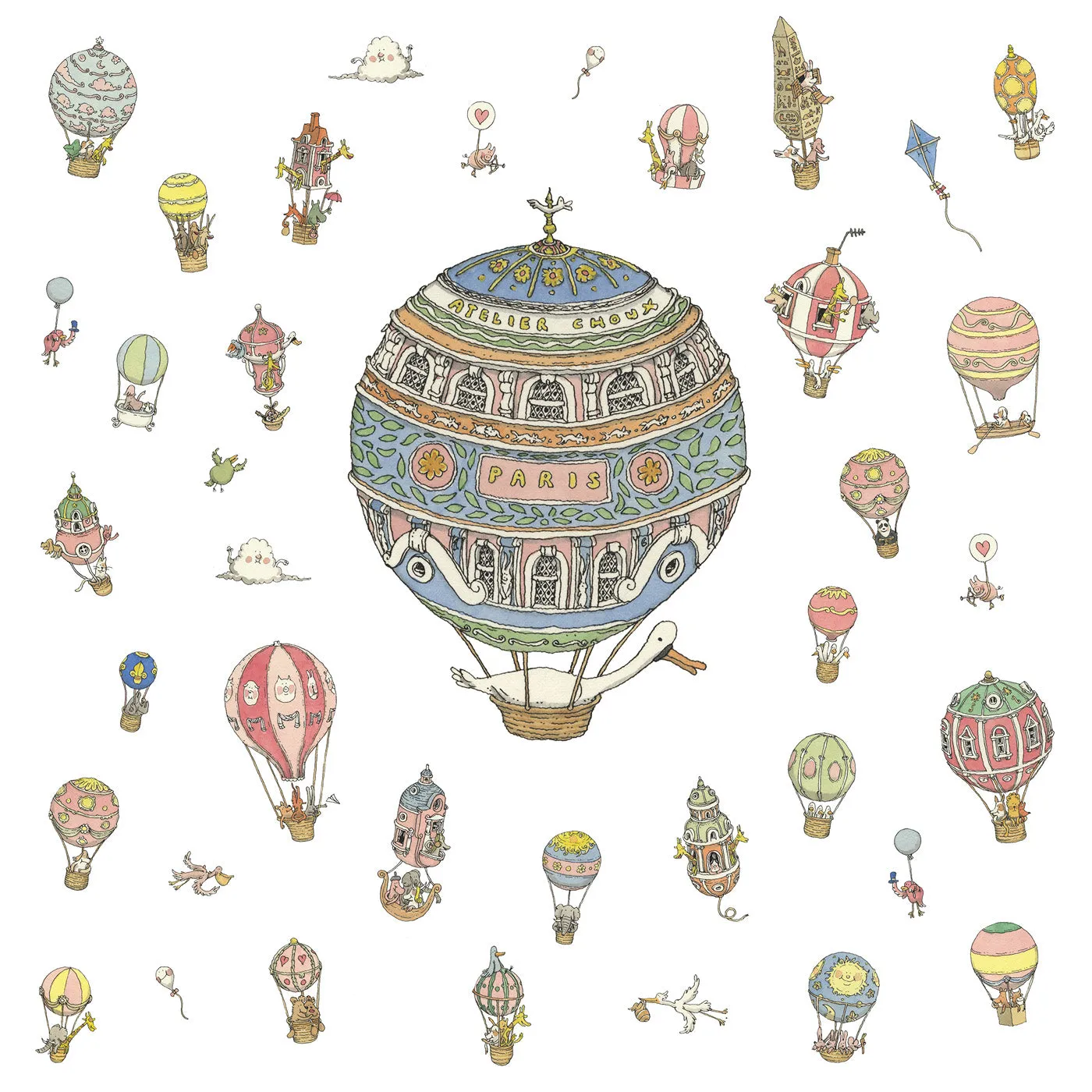 GOTS Certified Organic Swaddle - Hot Air Balloon