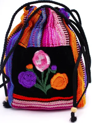 GUATEMALA POUCH PURSE with FLOWERS GPP010