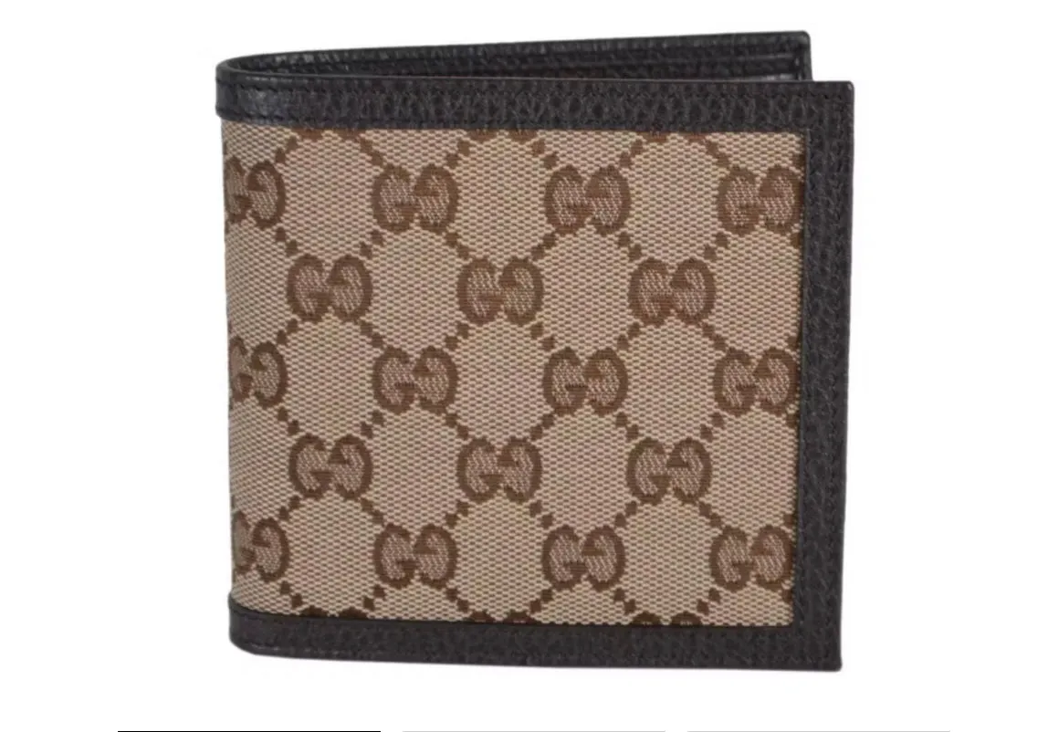 GUCCI GG SUPREME LEATHER & CANVAS MONOGRAM WALLET - BEIGE