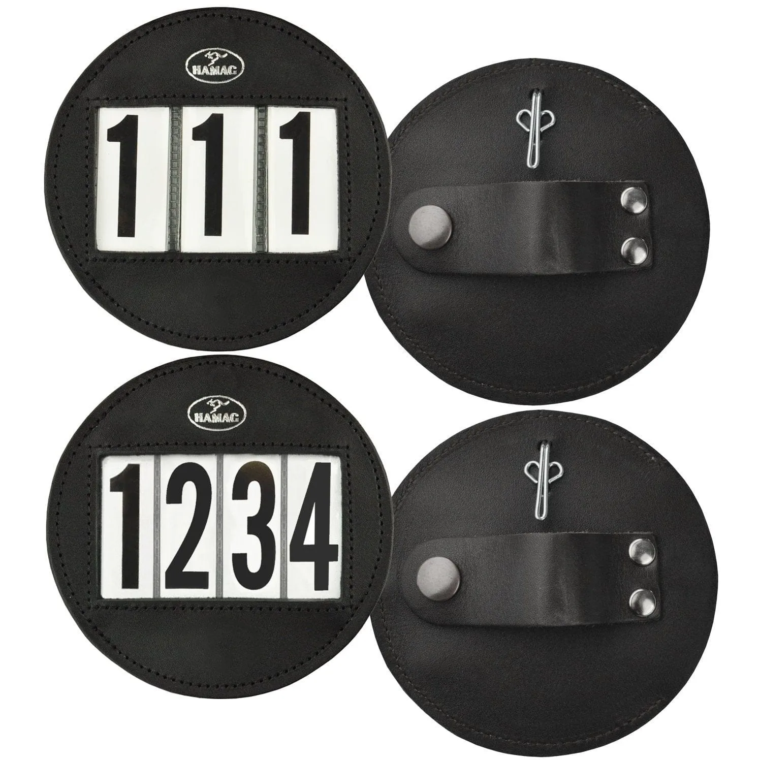 Hamag Round Leather 3 Digit Bridle Number Holder (NH-E5425R-1)