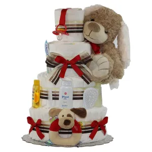 Happy Puppy Diaper Cake 4 Tiers