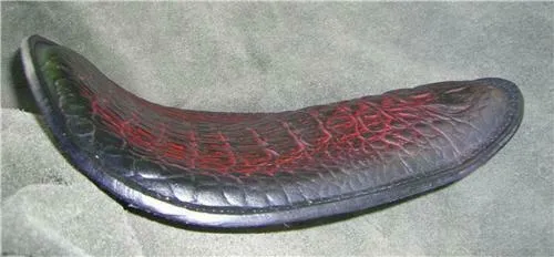 Harley Sportster Spring Seat Chopper Bobber Cherry Alligator Embossed Leather