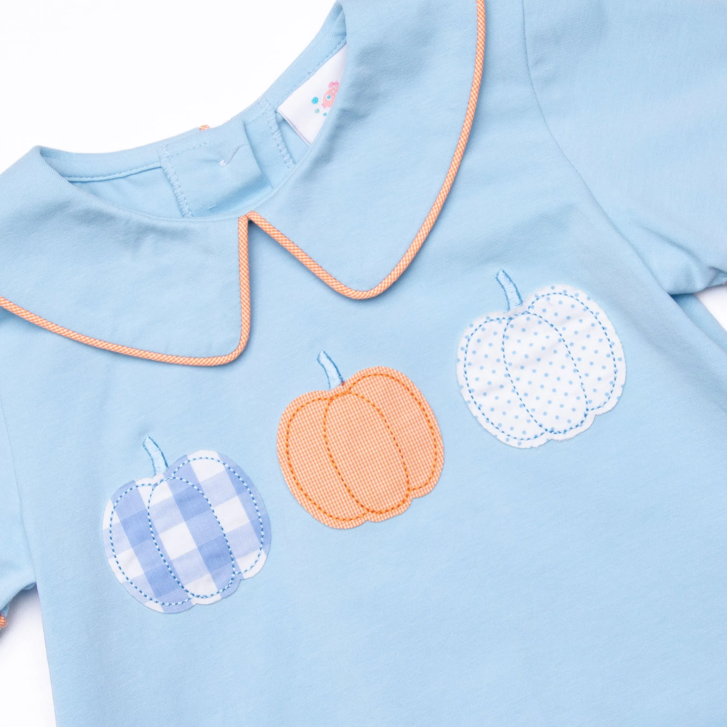 Hello Fall Applique Diaper Set, Blue
