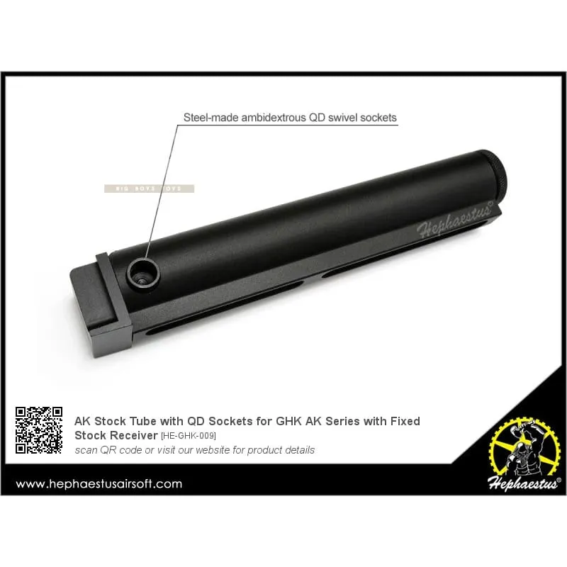 Hephaestus AK Stock Tube with QD Sockets for GHK AK Series with Fixed Stock Receiver