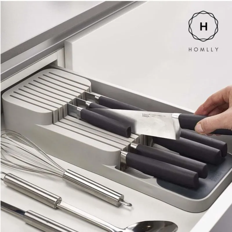 Homlly Drawer Organizer Tray for Cutlery and Knives