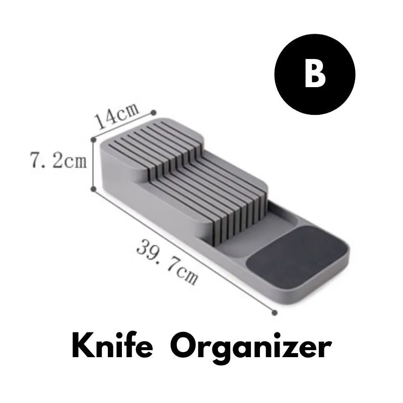 Homlly Drawer Organizer Tray for Cutlery and Knives