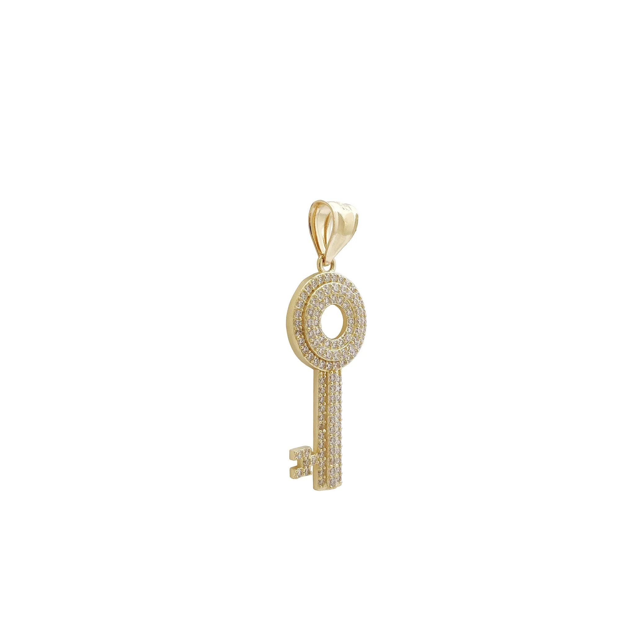 Iced Out Classic Skeleton Key Pendant (14K)