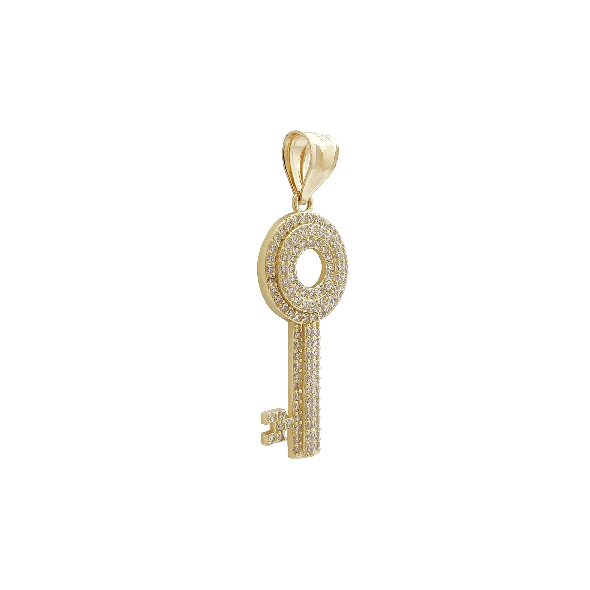 Iced Out Classic Skeleton Key Pendant (14K)