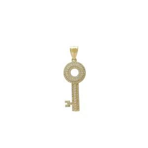 Iced Out Classic Skeleton Key Pendant (14K)