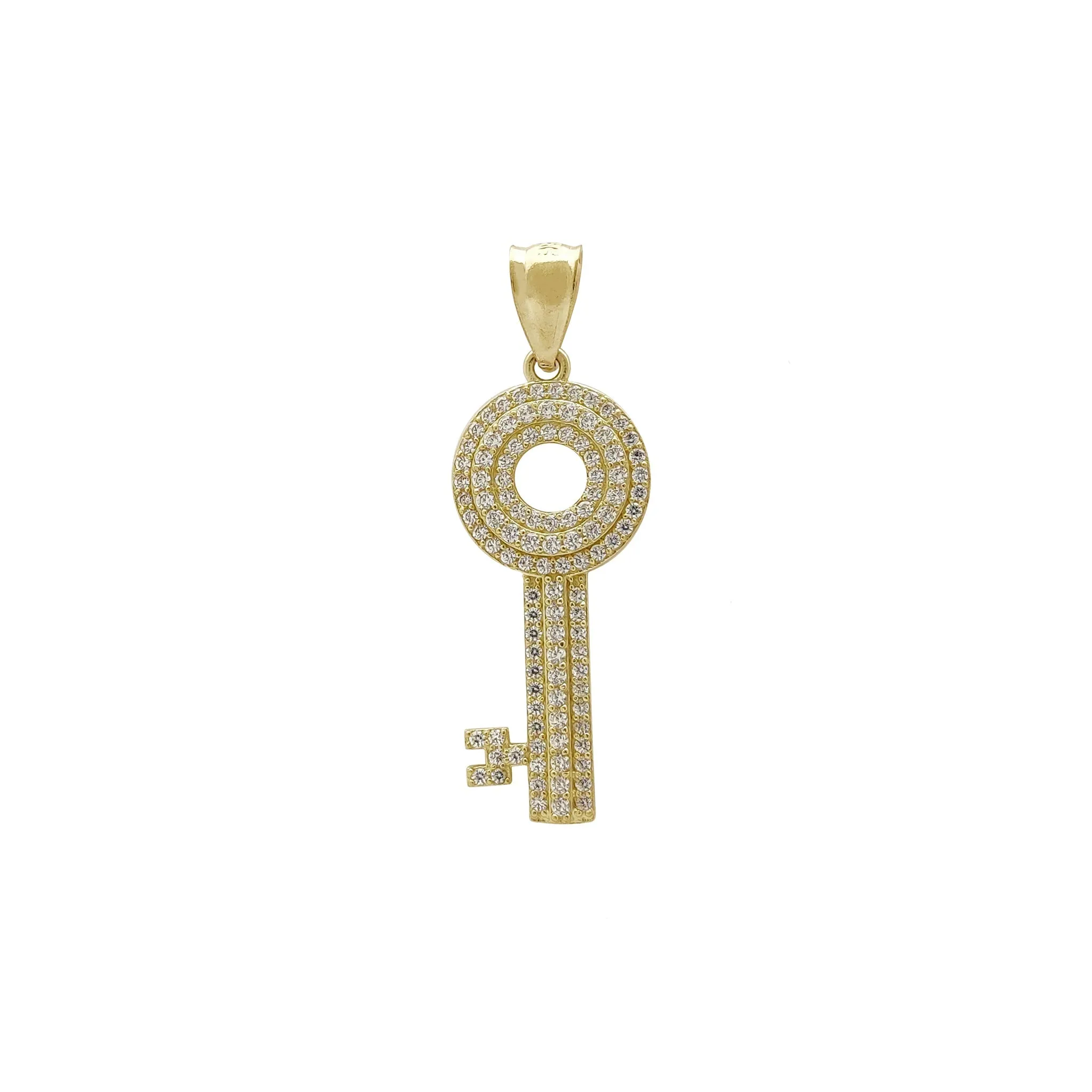 Iced Out Classic Skeleton Key Pendant (14K)