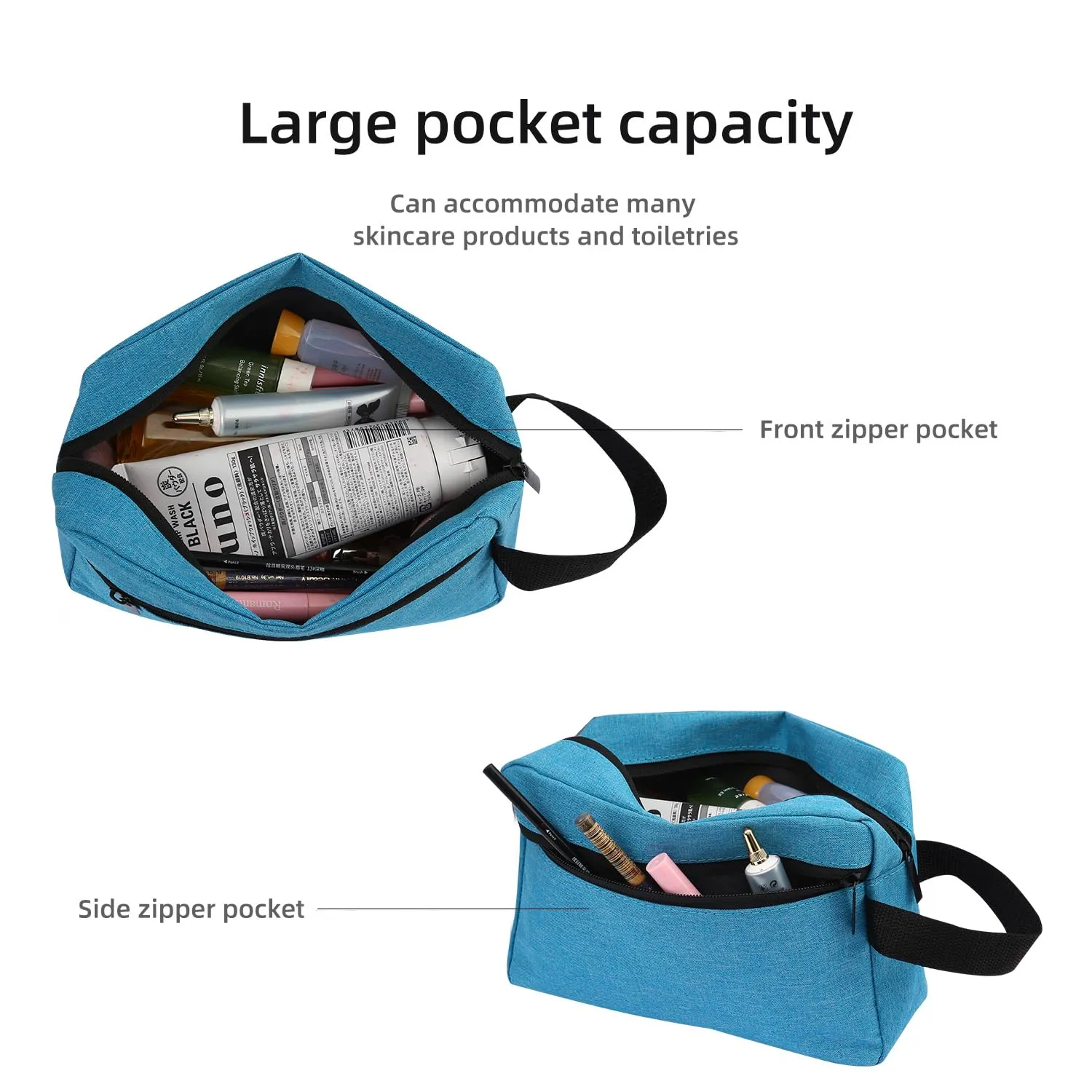 Icramsy Travel Toiletry bag Toiletry bag for women men Hanging Cosmetic bag Travel accessories for Women Men (Lake blue)