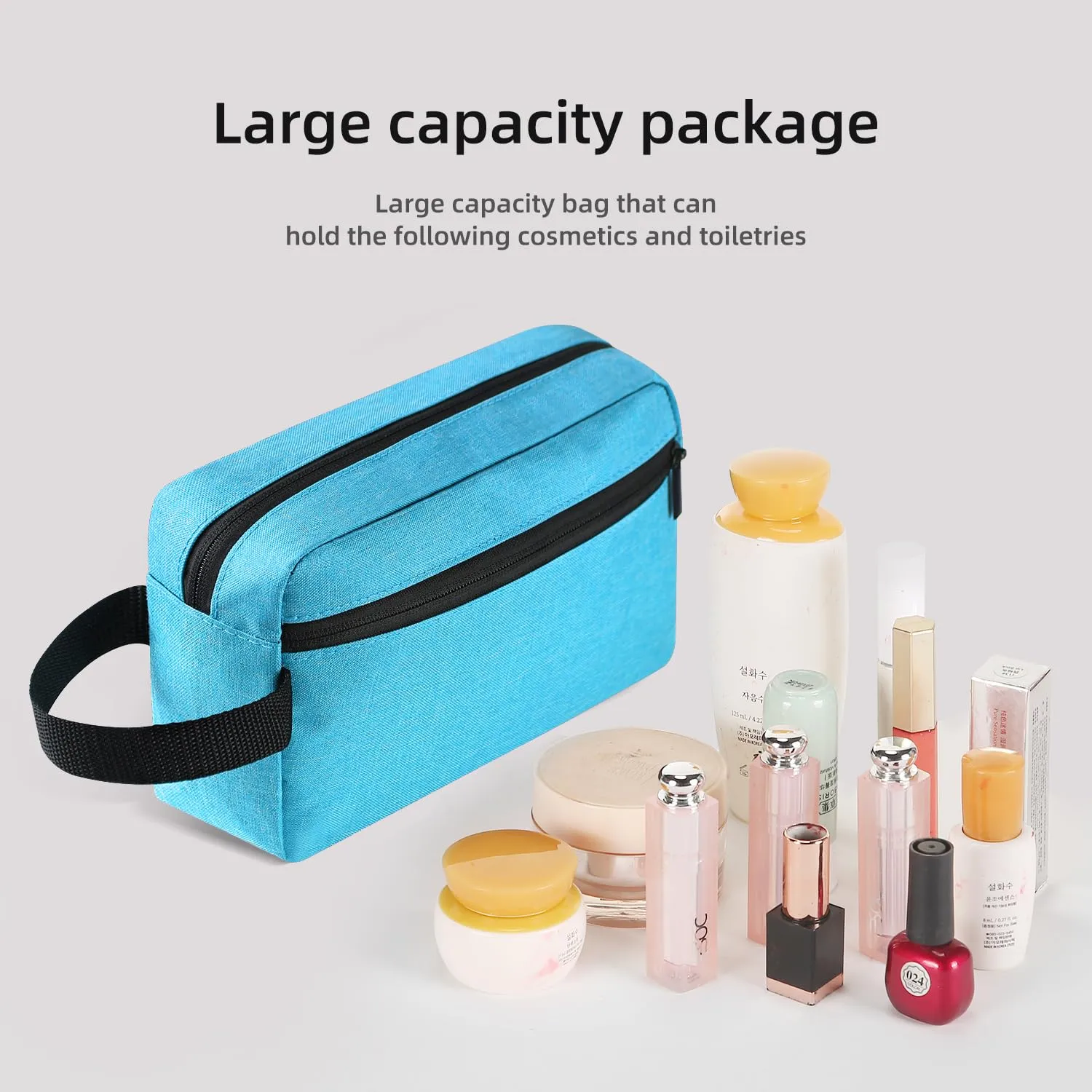Icramsy Travel Toiletry bag Toiletry bag for women men Hanging Cosmetic bag Travel accessories for Women Men (Lake blue)