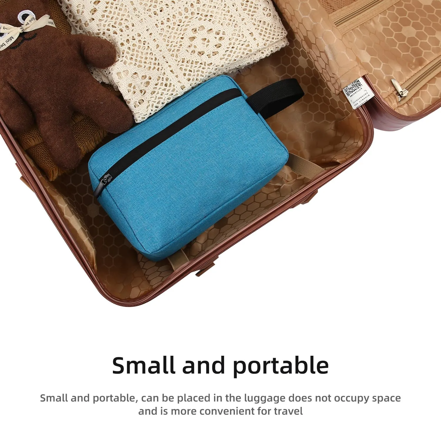 Icramsy Travel Toiletry bag Toiletry bag for women men Hanging Cosmetic bag Travel accessories for Women Men (Lake blue)