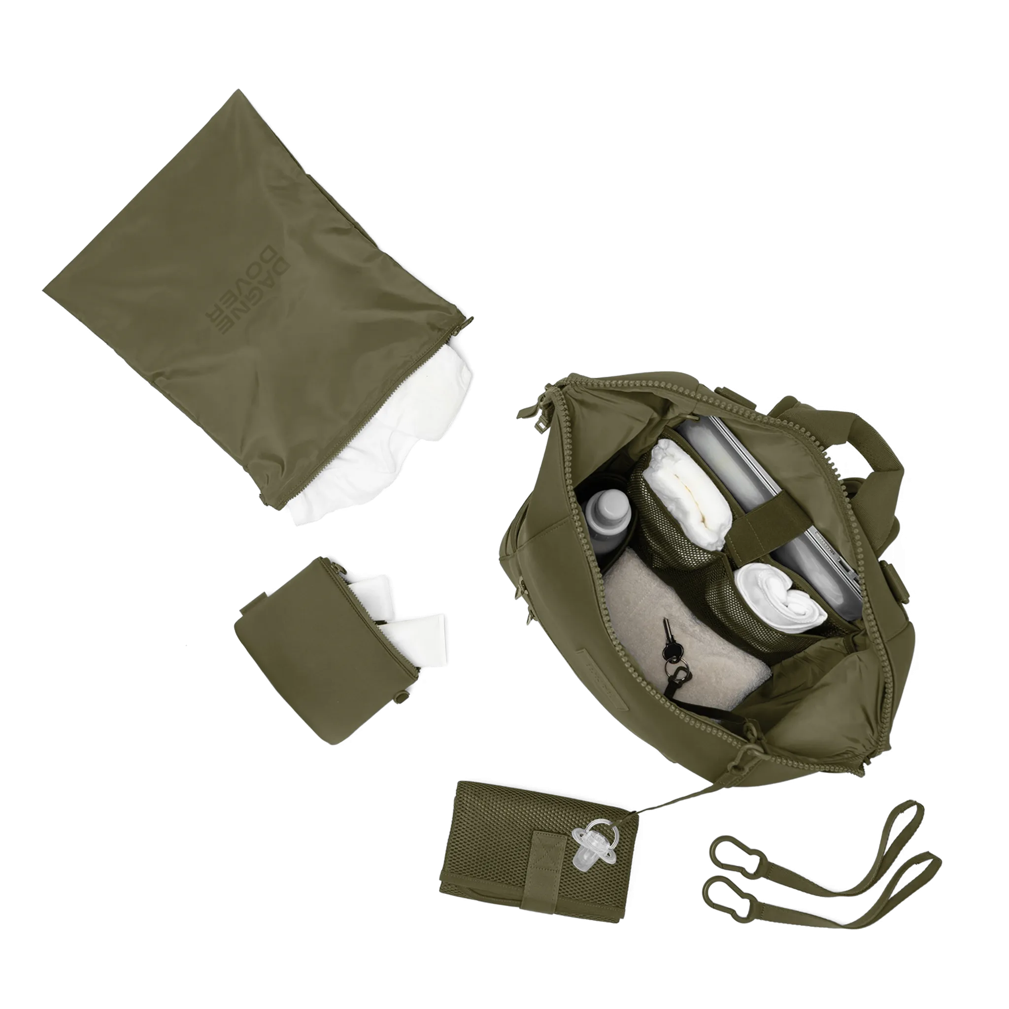 Indi Diaper Backpack in Dark Moss, Large