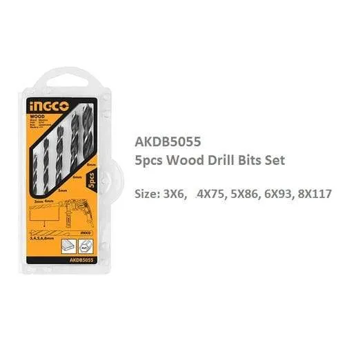 Ingco 5-Piece Wood Drill Bits Set – AKDB5055