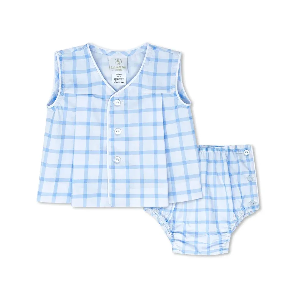 Jack Diaper Set - Whales Blue Windowpane