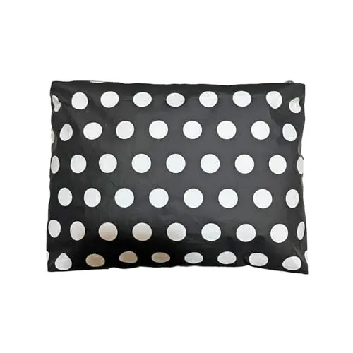 JNB 100% Coated Tyvek Material Polka Dot Beach Pouch, Waterproof Pouch for Beach, Make-up, Wet Dry Bag,Clutch, Bk01