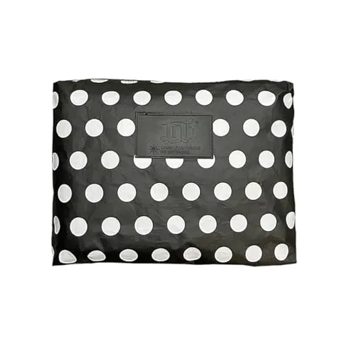 JNB 100% Coated Tyvek Material Polka Dot Beach Pouch, Waterproof Pouch for Beach, Make-up, Wet Dry Bag,Clutch, Bk01