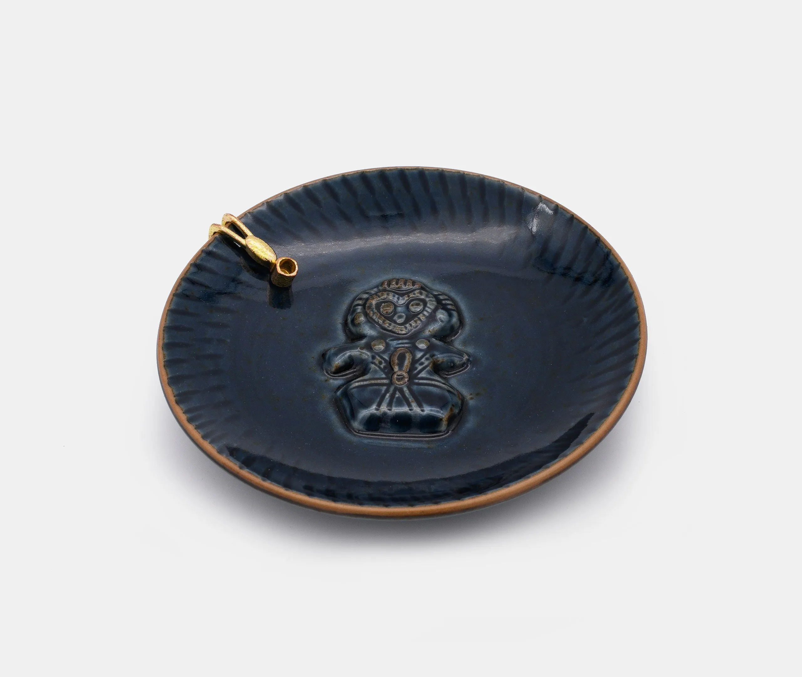 Jomon Dogu Incense Stick Holder Owl - Navy