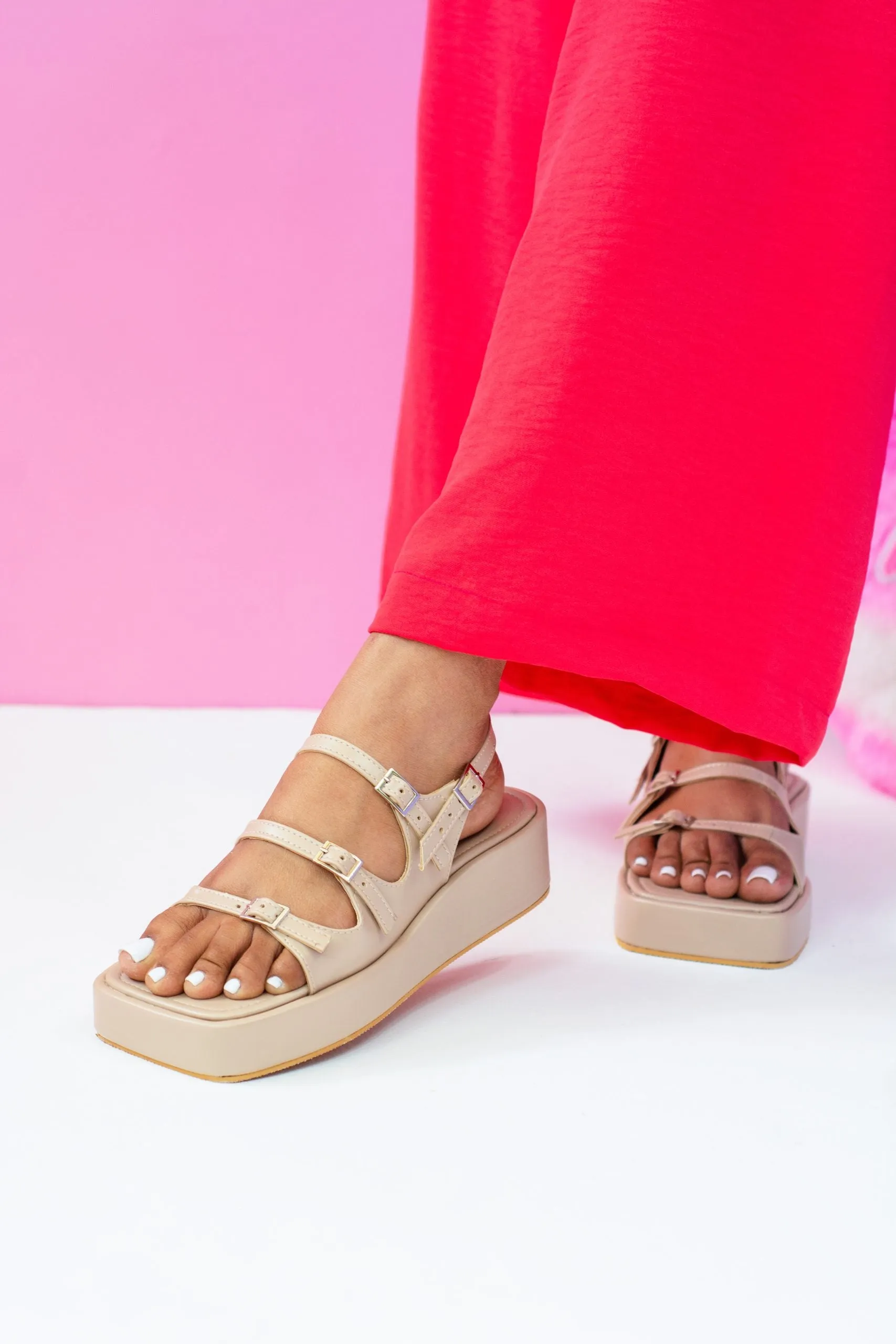 Just The Way You Are Buckle Detailed Flatforms