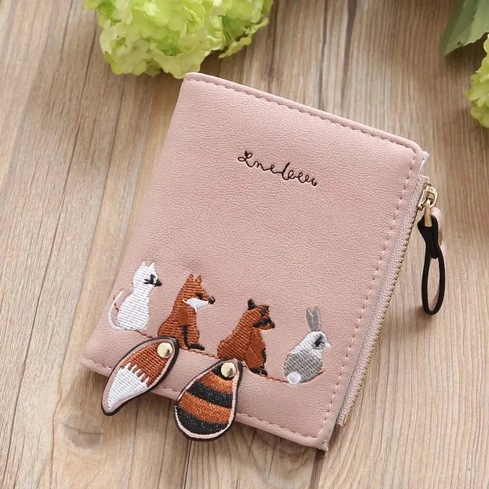 Kawaii Triple Fold Mini Wallet 🐾 | Cute Card Holder & Coin Purse for Girls 🎀✨