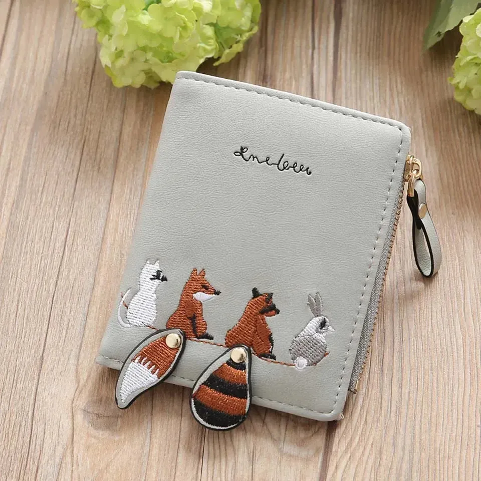 Kawaii Triple Fold Mini Wallet 🐾 | Cute Card Holder & Coin Purse for Girls 🎀✨