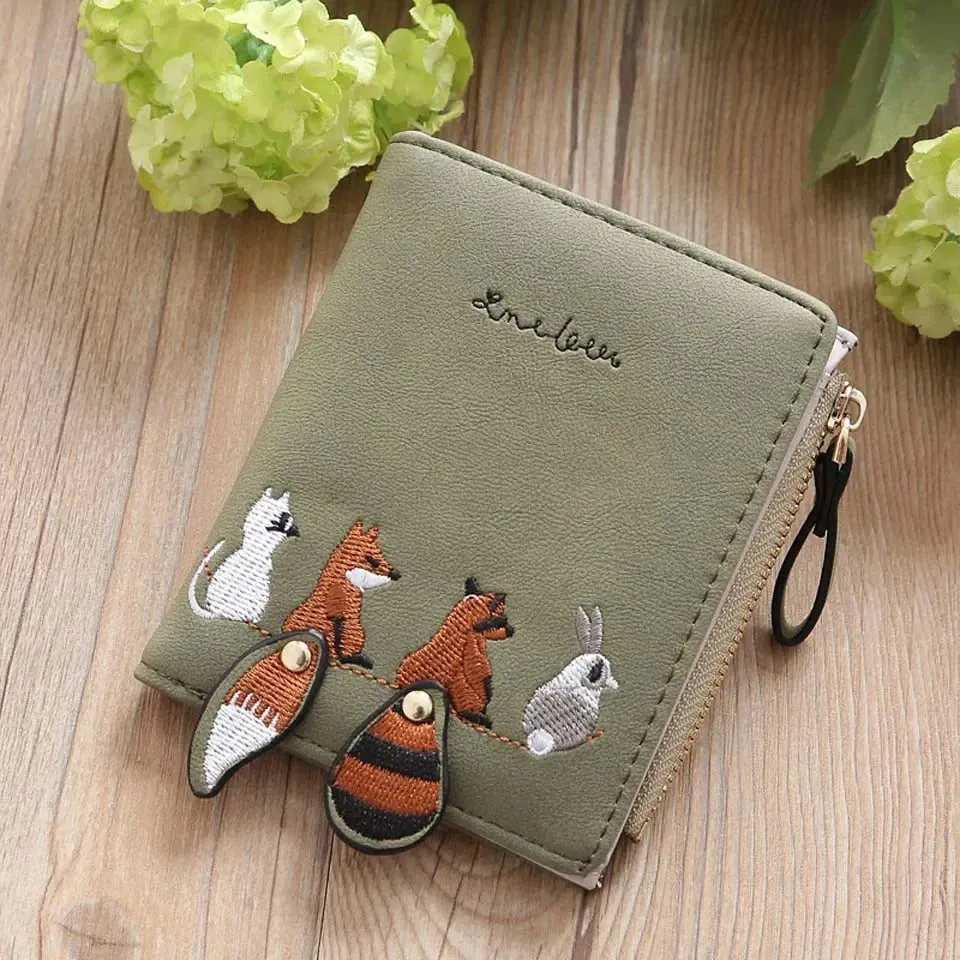 Kawaii Triple Fold Mini Wallet 🐾 | Cute Card Holder & Coin Purse for Girls 🎀✨