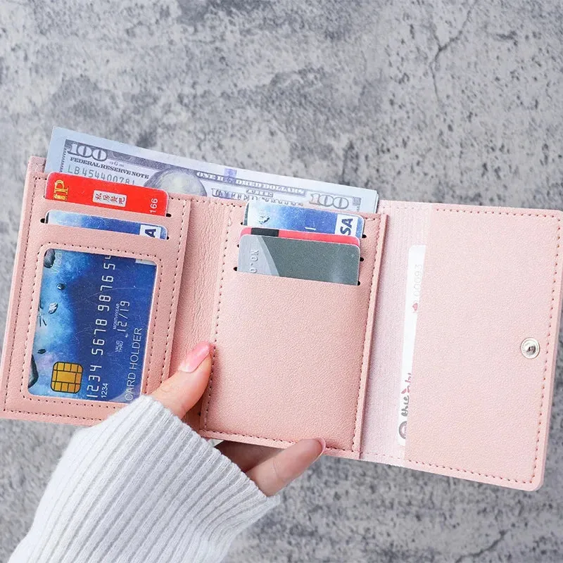 Kawaii Triple Fold Mini Wallet 🐾 | Cute Card Holder & Coin Purse for Girls 🎀✨