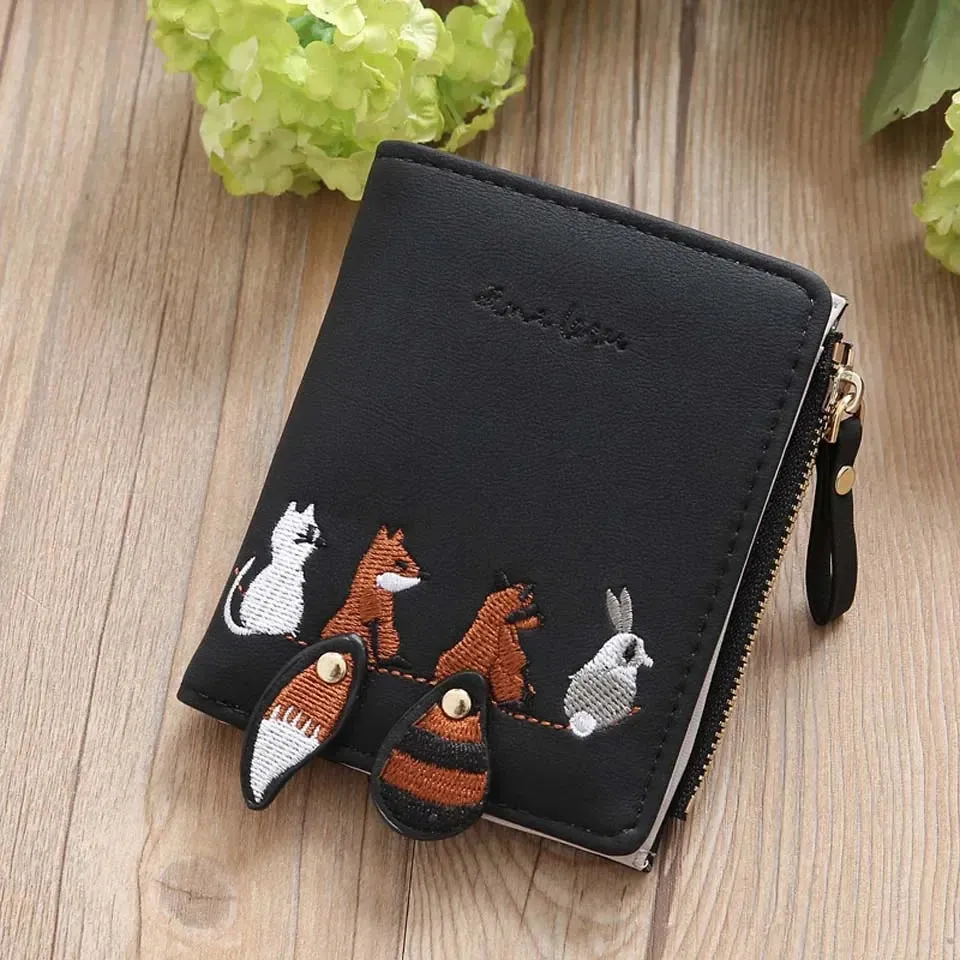 Kawaii Triple Fold Mini Wallet 🐾 | Cute Card Holder & Coin Purse for Girls 🎀✨