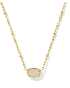 Kendra Scott Mini Elisa Pendant Necklace Iridescent Drusy Gold