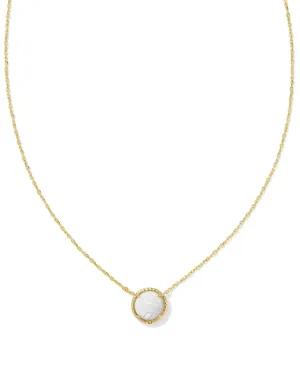 Kendra Scott Volleyball Pendant Necklace Gold/White Mother of Pearl