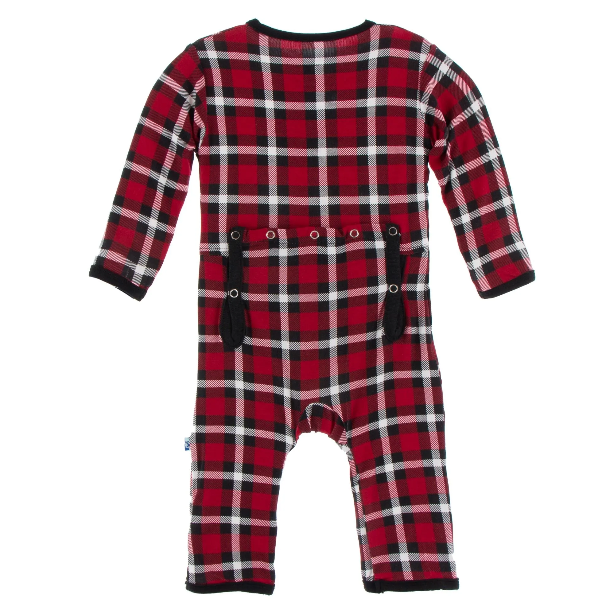 KicKee Pants Crimson 2020 Holiday Plaid Coverall with Zipper